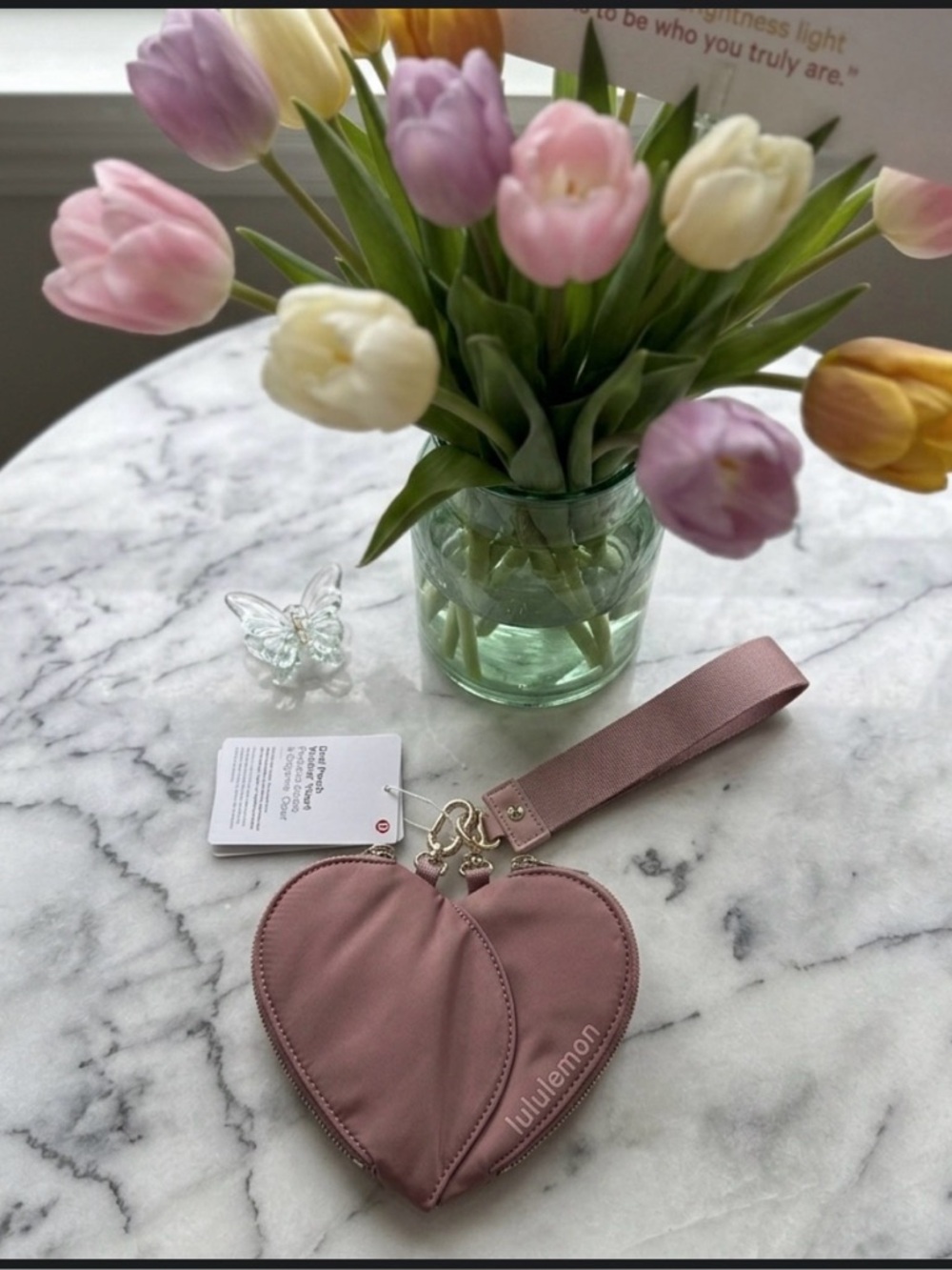 🆕 LULULEMON Dual Pouch Wristlet * Heart ❤️- NWT